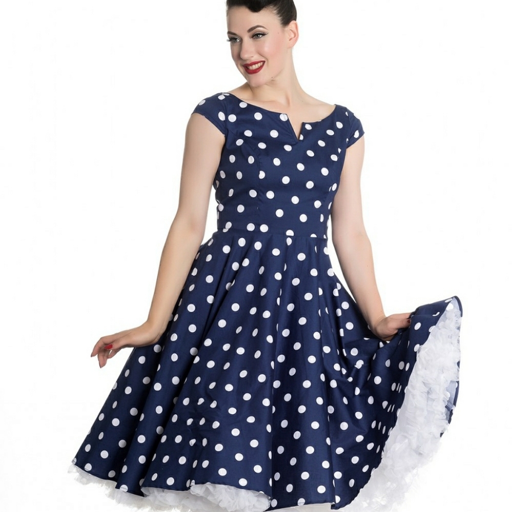 Hell Bunny 50s Nicky Vintage Style Polka Dot Rockabilly Dress